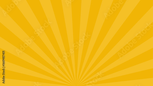 黄色の放射線状の横長背景素材