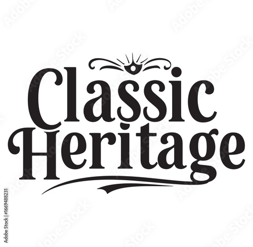 Classic heritage typography design vector logo illustration for brands and historical references