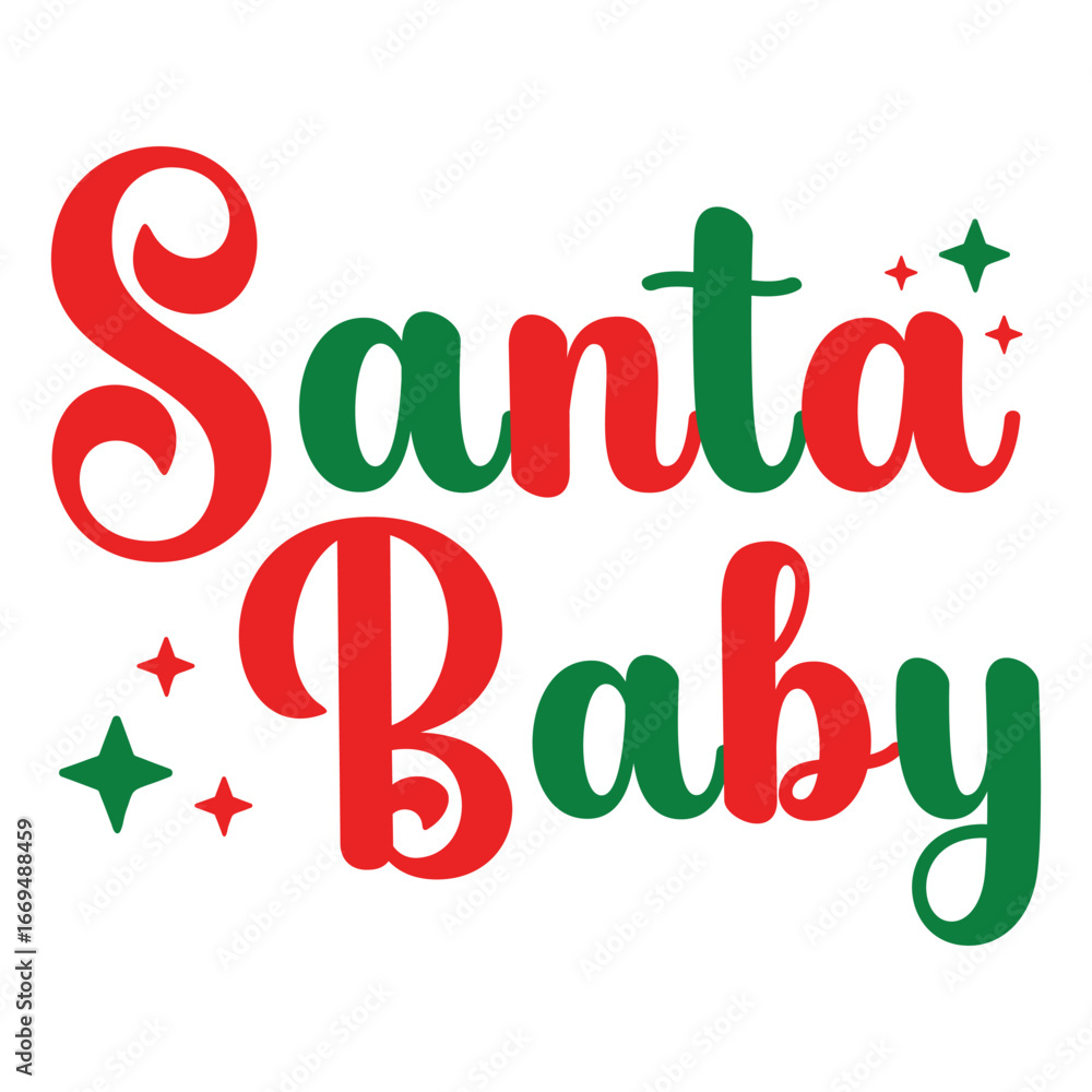 Naklejka premium Santa Baby - Retro christmas magic T-shirt, merry christmas clipart, wizard christmas shirt, funny santa claus illustration, xmas vintage shirt 