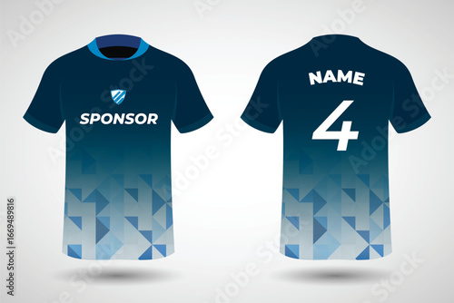 Wallpaper Mural Abstract design for Sport t-shirt, Soccer jersey mockup for football club. uniform front & back view. Torontodigital.ca