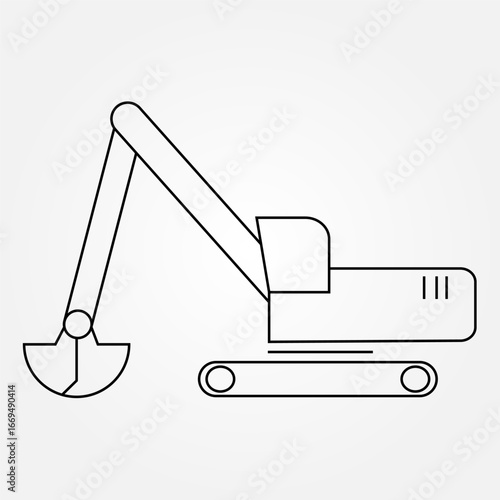 clamshell excavator icon symbol illustration vector eps10 logo template design pattern seamless bright minimal design flat design realistic style simple design modern design
