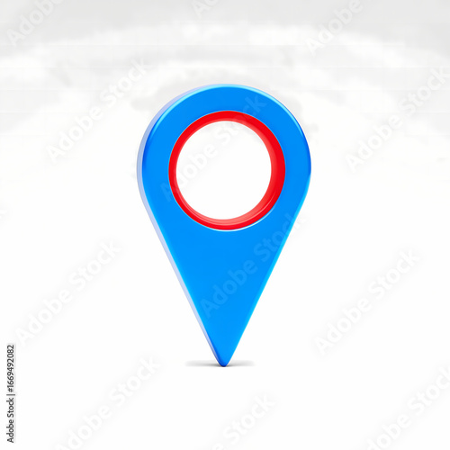 Free Download Blue Location Pin With Red Inner Ring marker navigation - GFXLoad