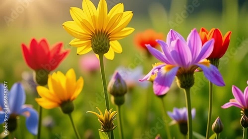 colorful spring flowers