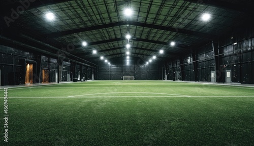 Interior shot of a large, modern indoor sports facility