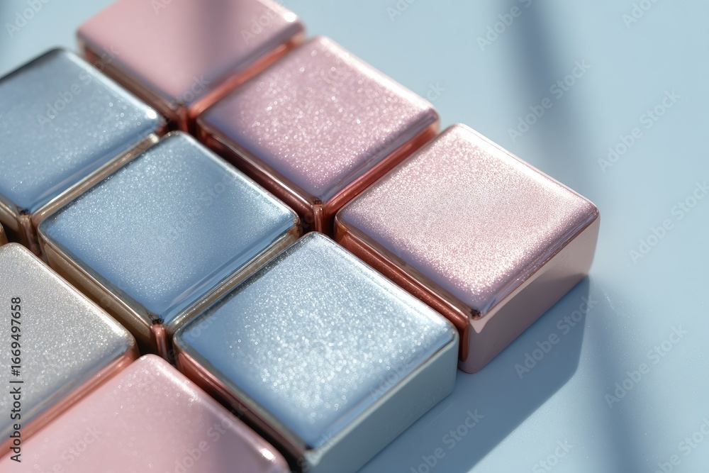 Fototapeta premium Close-up of metallic squares