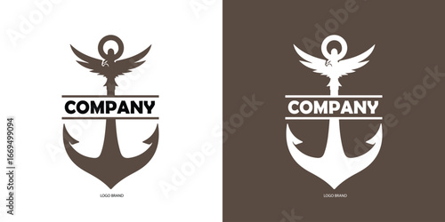 Modern anchor logo design ideal for marine, boating, and logistic companies