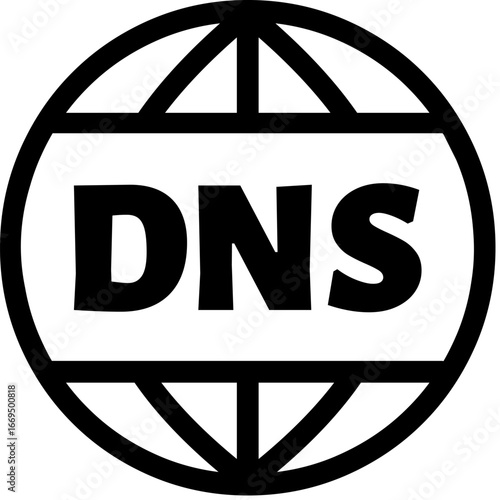 Scalable vector dns icon for network communication and domain name system services