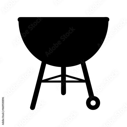 Isolated black grill on a white background, barbecue for outdoor cooking