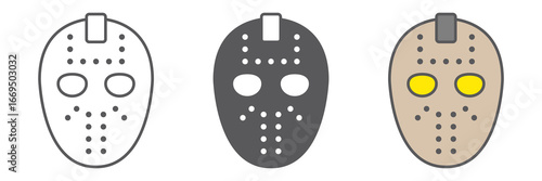 Photography Hockey mask line icon, helmet and mask, goalie sign, vector graphics, a linear pattern on a white background, eps 10