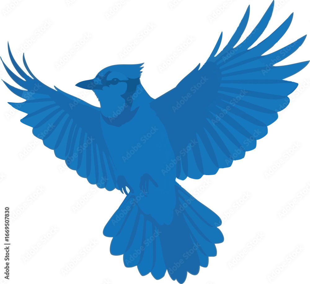 Obraz premium create need a Blue jay victor illustration silhouette with white background.