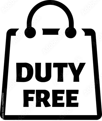 Duty free shopping icon vector graphic scalable illustration for travel and retail