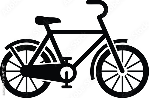 Vector art of bicycle for transportation and recreation in minimalist style design