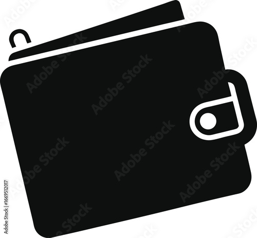 Black wallet icon, vector wallet symbol, money pouch, finance logo