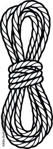 Illustration of a coiled rope, a versatile tool for tying, securing, and connecting objects