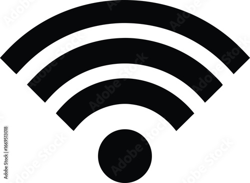 WiFi symbol, wireless internet icon, network connection sign, black wifi logo