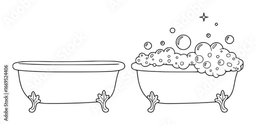 illustration of a bathroom with bath accessories