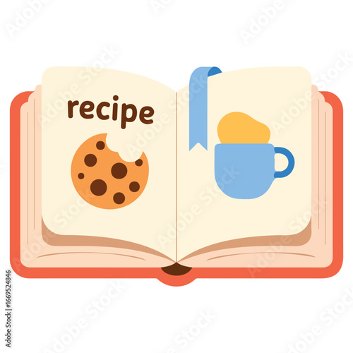 Cookbook of recipes cartoon vector illustration on white background