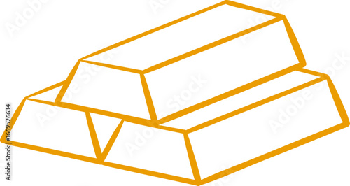 Doodle Style Gold Bar Illustration
