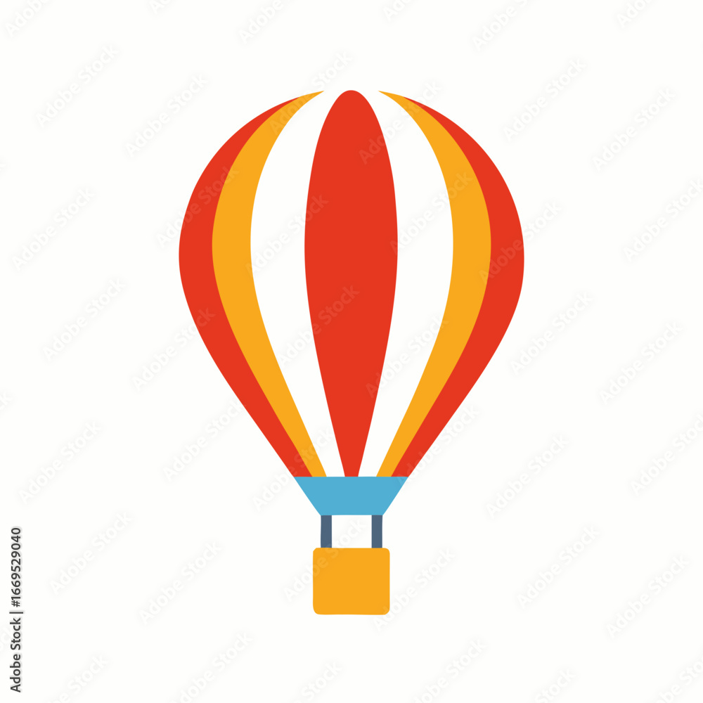 Fototapeta premium Clean Flat Vector Icon of a Single Hot Air Balloon