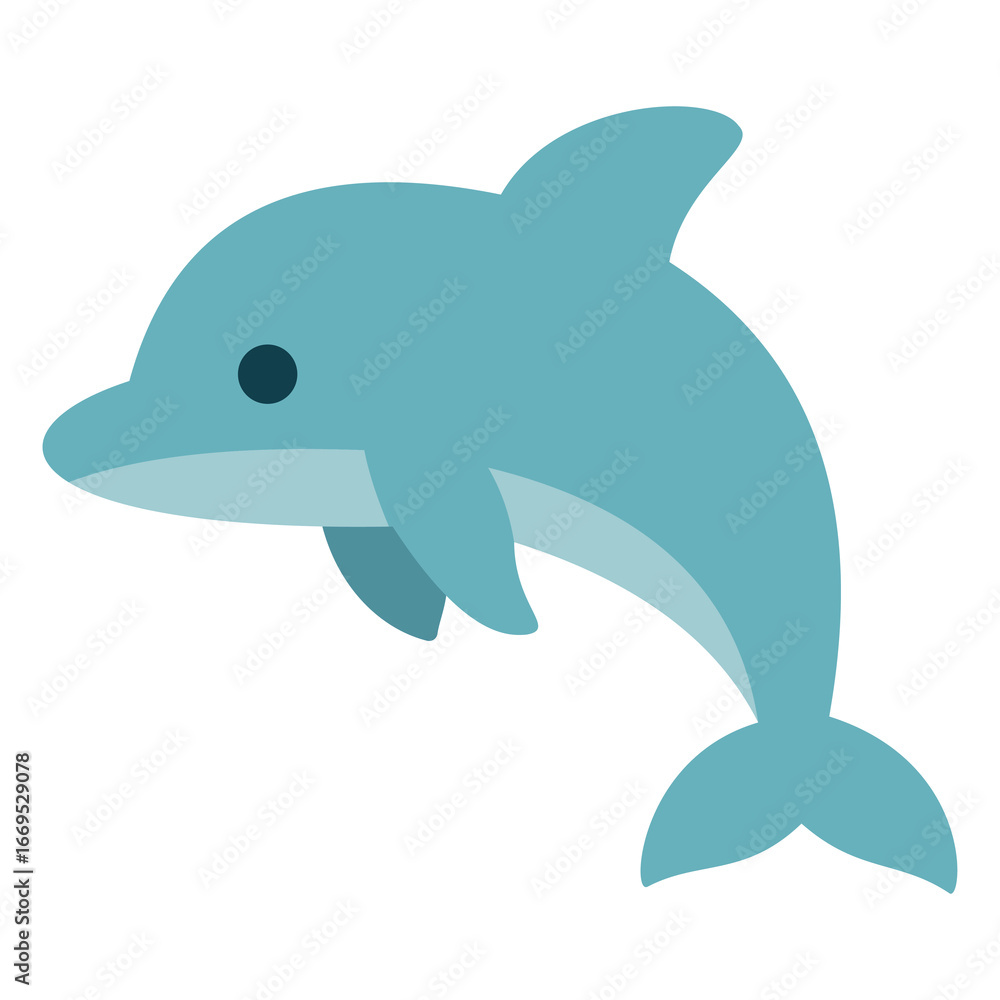 Fototapeta premium dolphin sea animal flat design illustration