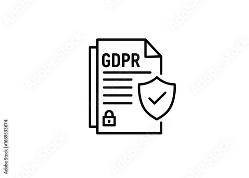 GDPR agreement icon for data privacy and security