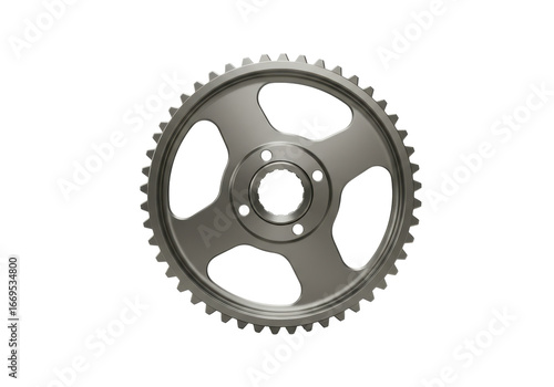 Isolated metal sprocket wheel for car engine, automotive repair part, mechanical component