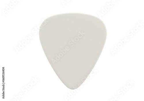 Isolated Beige Guitar Pick on White Background, Musical Accessory for String Instruments and Music Performance