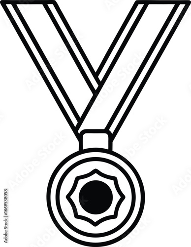 A gold medal with a star on it