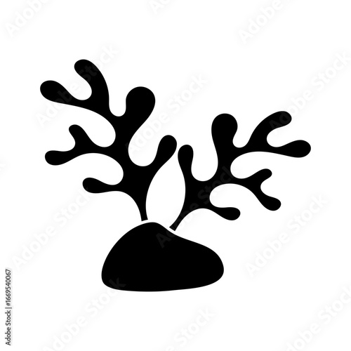 Coral vector icon. Seaweed illustration sign. Algae symbol or logo. seaware web icon.