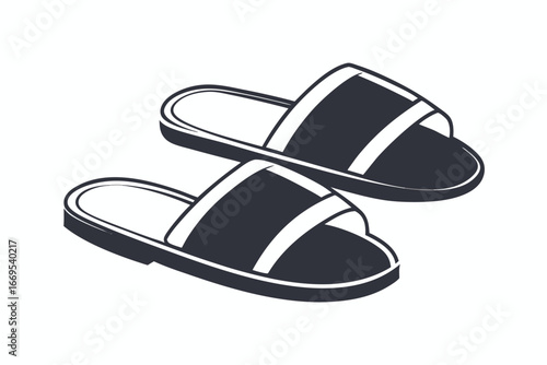 Slippers Icon on White Background Footwear Comfort Design