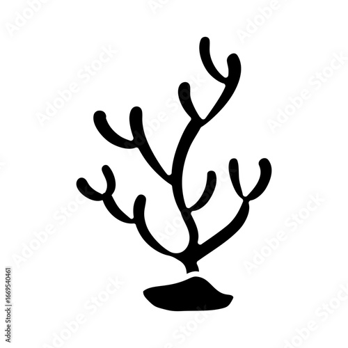 Coral vector icon. Seaweed illustration sign. Algae symbol or logo. seaware web icon.