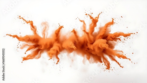 A vibrant explosion of brown powder forming organic cloud shapes, inspired by festive color celebrations.