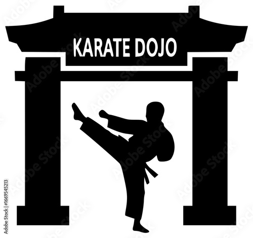 Karate fighter with master student tournament winner champion instructor
