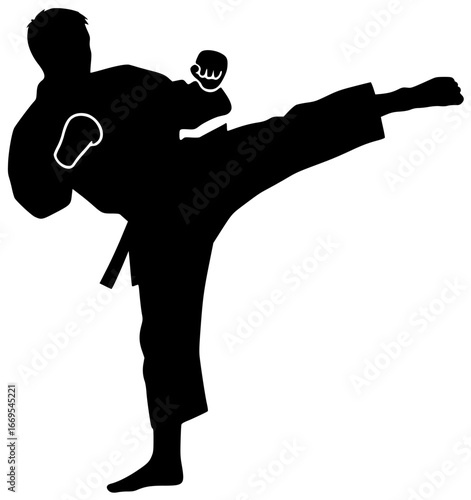 Karate fighter with master student tournament winner champion instructor