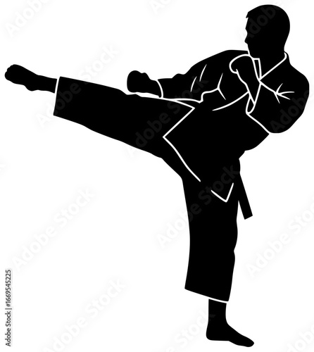 Karate fighter with master student tournament winner champion instructor