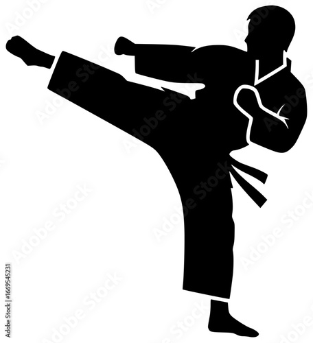 Karate fighter with master student tournament winner champion instructor
