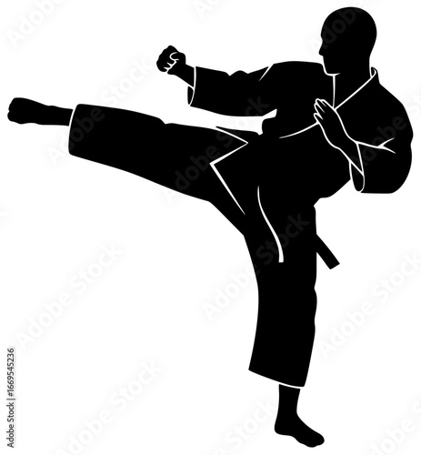 Karate fighter with master student tournament winner champion instructor