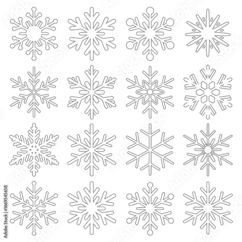 set of snowflakes