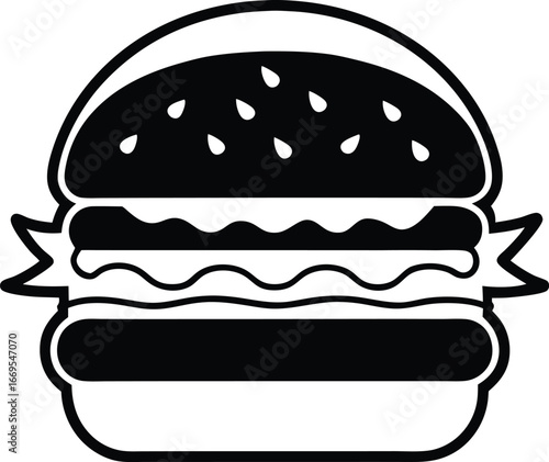 Burger vector silhouette illustration