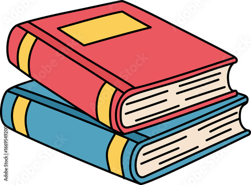 stack of books isolated