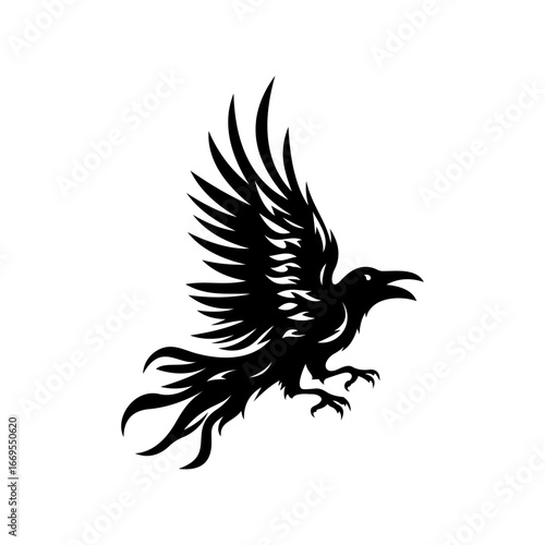 Raven Silhouette Vector Design