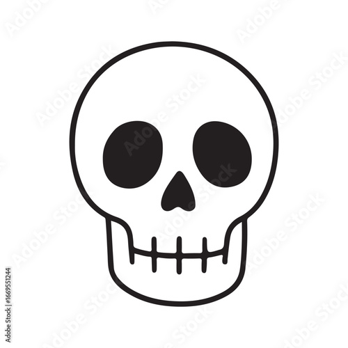 A simple illustration of a skull outline for Halloween
