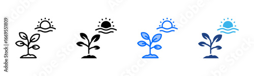 Vision Growth icon set multiple style collection