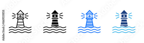 Lighthouse Vision icon set multiple style collection