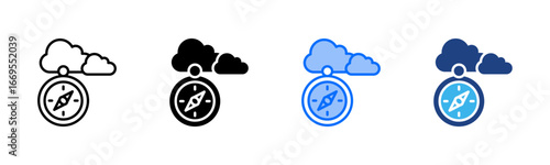 Vision Compass icon set multiple style collection