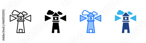 Vision Tower icon set multiple style collection