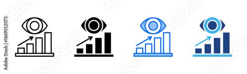 Growth Vision icon set multiple style collection