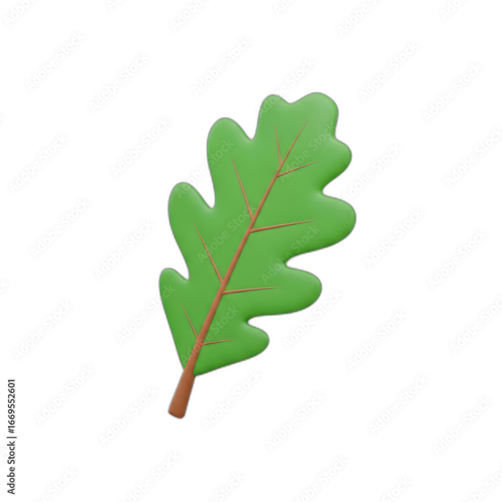 Fototapeta premium Close-up image of a detailed, vibrant green oak leaf.