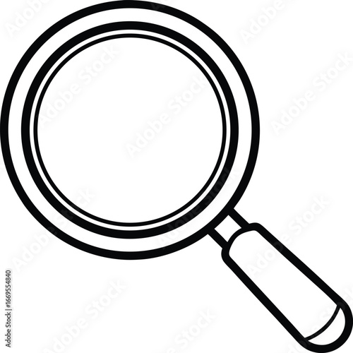 magnifying glass icon in black and white Free Vector
