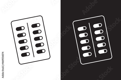 Pill blister pack icon